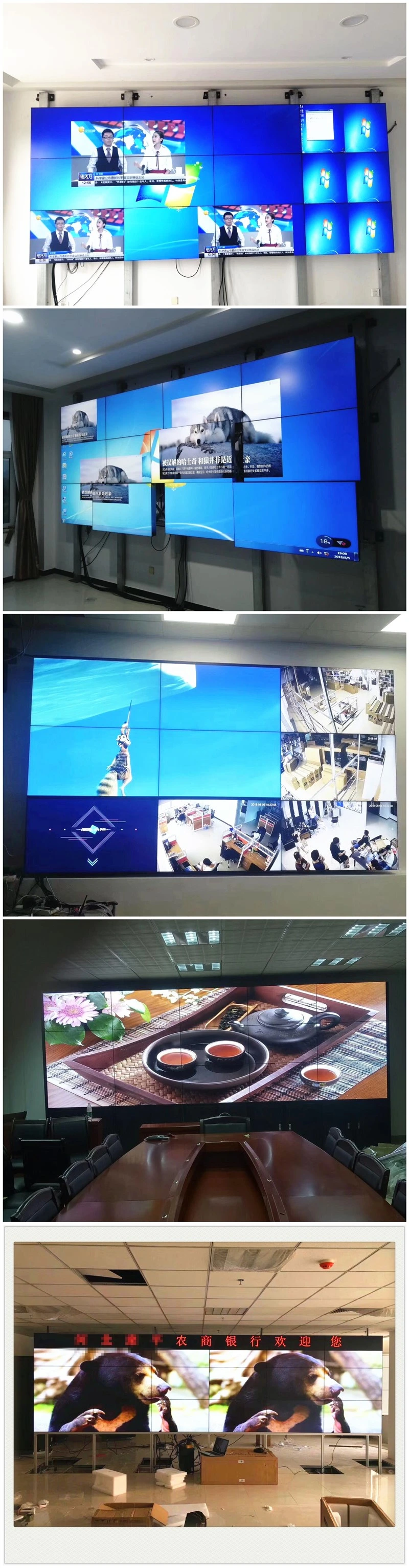 DVI input 16: 9 LCD wall mount video wall 49&quot; for school