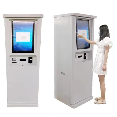 Cash Validator Payment Semi Outdoor Kiosk Supporting Finger Printer