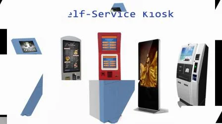 Countertop Touchscreen Queue Bank Restaurant Menu Hotel Self Service Ordering Kiosk Service with Card Reader Holder