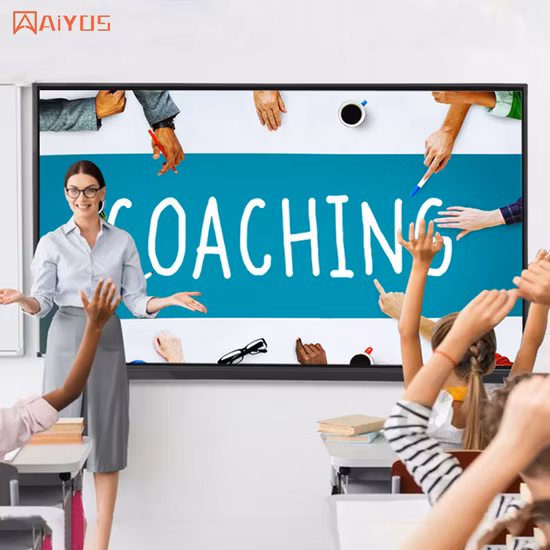 Aiyos 55 65 75 86 98 Inch 4K Dual OS Touch Screen Smart Board Interactive Whiteboard for Meeting Room and Schools (OPS optional)